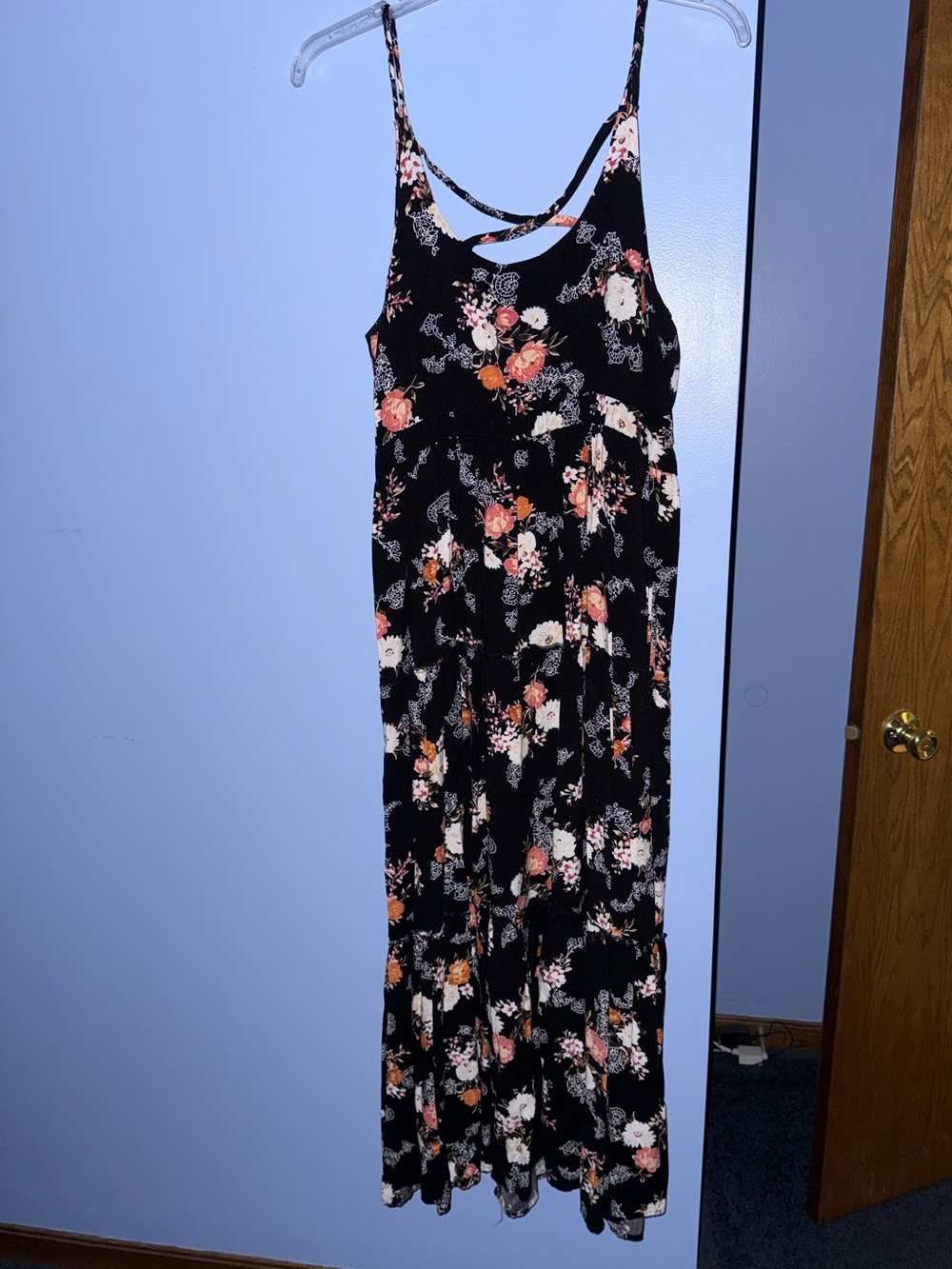 torrid Black Floral Maxi Dress with Spaghetti Straps